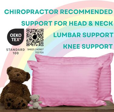 Дитяча подушка Kids Fluff 2 шт. Toddler Pillow (35x50cm) - з бавовняним чохлом 300T та альтернативним пуховим наповнювачем. Гіпоал