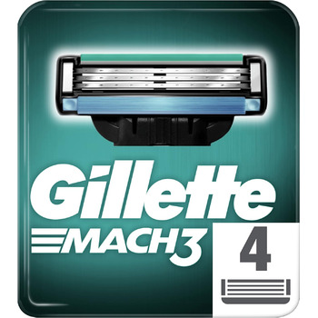 Леза системи Gillette Mach3, 4 магазини 4 шт. и (1 упаковка) леза для бритви