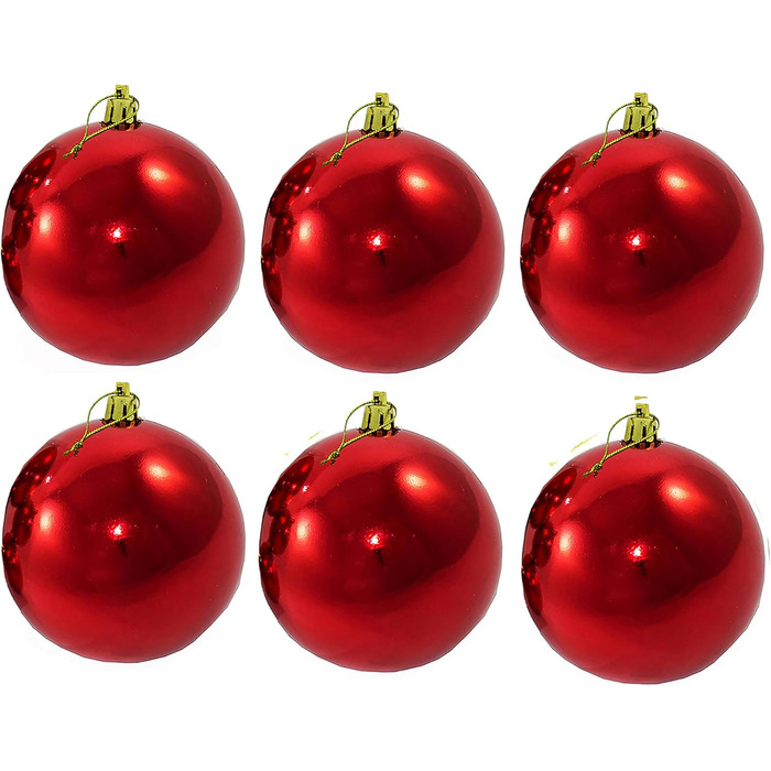 Різдвяні кульки 6 шт червоні Annastore