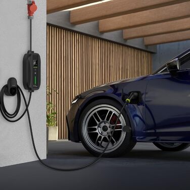 Зарядний пристрій для електромобілів SYNCWIRE 11кВт тип 2-7,5м 3-фазний 6-16А з регульованою потужністю зарядки зарядний кабель дл