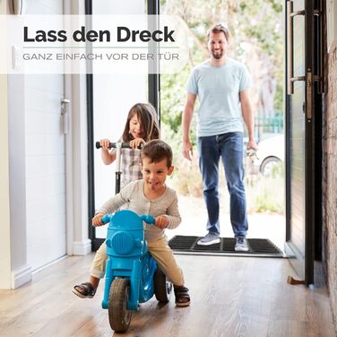 Килимок для дверей Entrando з гуми та кокосу, чорний, 45x75 см міцний килимок для вулиці, патіо, майстерні та гаража всепогодний, нековзний та міцний килимок для дверей, чорний, 45 x 75 см