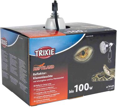 Лампа-кліпса TRIXIE для тераріумів із посиленням УФ-B випромінювання із захисною сіткою, 76070, 75 Вт, з вимикачем, цоколь E27