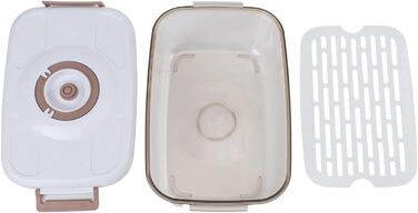 Герметична контейнер-вакууматор з кришкою, що не протікає, сумісний з вакуумним насосом для тривалого зберігання свіжості, великий об'єм (2,1 л)