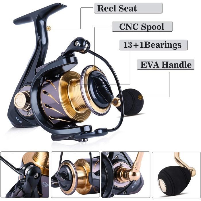 Телескопічна вудка та котушка, комбінована з вуглецевого волокна, для морської та прісної води, комплект спінінгових вудок з 13 1 екранованими кульковими підшипниками, котушка BB, набір для подорожей та риболовлі 2,1 м/6,9 футів