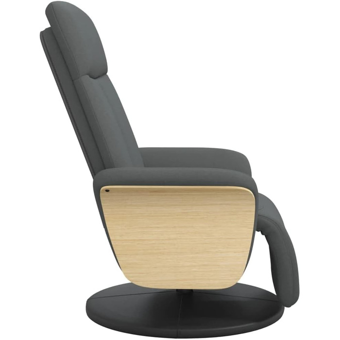 Крісло-реклайнер vidaXL, обертове крісло зі спинкою та підставкою для ніг, крісло для телевізора з функцією відкидання, шезлонг, м&39яке крісло, темно-сіра тканина