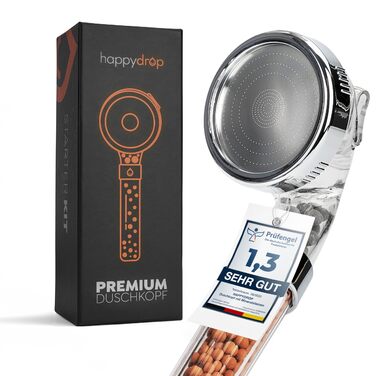 Преміум лійка для душу з мінералами від happydrop водозберігаюча ручна лійка з підвищеним тиском та 3 режимами струменя