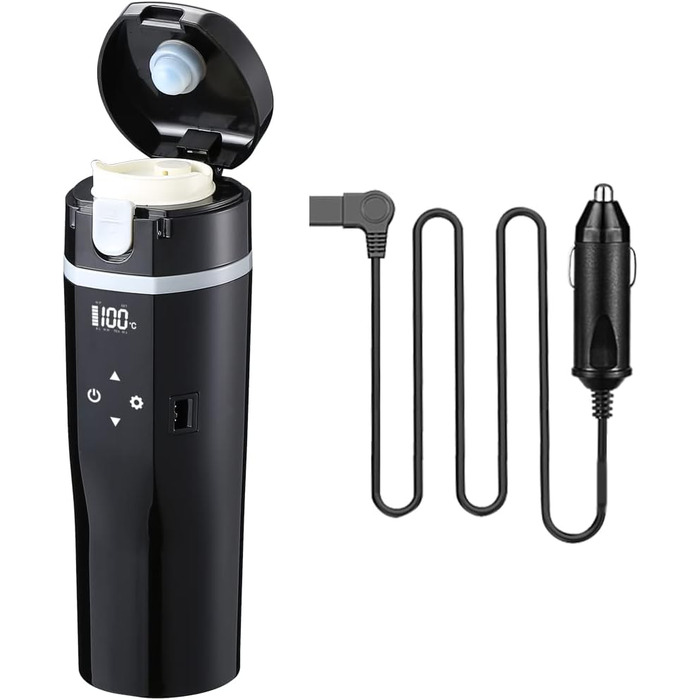 Дорожній електричний чайник 24В/12В для автомобіля/вантажівки, нагрівальна кружка 480 мл з кришкою, що захищає від проливання, гер