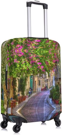 Чохол для валізи Весняний сад з принтом, еластичний захист від подряпин та пилу, чорний, розмір 95