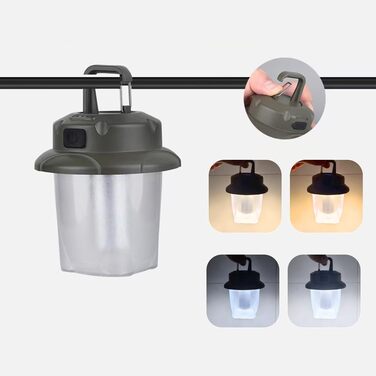 Світлодіодний акумуляторний міні-ліхтар для кемпінгу на відкритому повітрі, портативний освітлювальний прилад з брелоком, 4 режими білого та теплого світла шишкоподібної залози