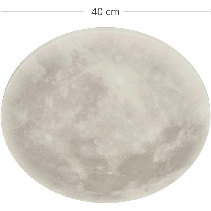 Стельовий LED-світильник Trio Leuchten Lunar 627514000, акрил з мотивом місяця, змінні фази місяця, 1 x 22 Вт LED, регулювання яскравості, функція нічного підсвічування, з пультом ДК, білий, діаметр 40 см