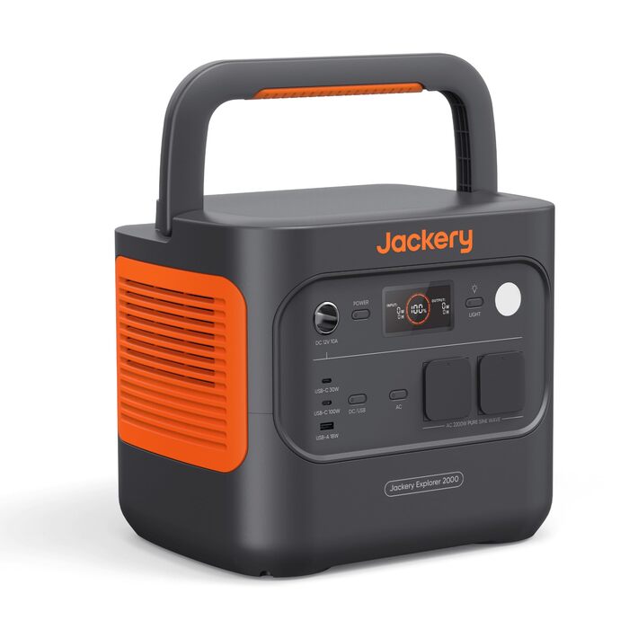 Портативна електростанція Jackery E2000 v2, акумулятор LiFePO4, сонячний генератор ємністю 2042 Втгод з вихідною потужністю 2200 Вт (макс. 4400 Вт), швидка зарядка від 0 до 80 за 52 хвилини для надзвичайних ситуацій, кемпінгу, кемперів