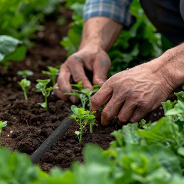 Крапельний шланг, 50 м, перфорований шланг для поливу високих грядок та живоплотів, садовий шланг, чорний