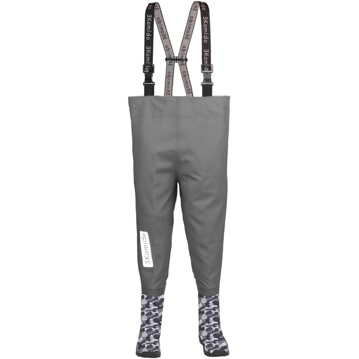 Дитячі вейдерси, дитячі нагрудні вейдерси, моделі, Craft, СІРИЙ камуфляж, регульований пояс Spider, міцні підтяжки, пряжка Nexus, рибальські вейдерси для дітей 21-36 EU 23-24 камуфляжний сірий