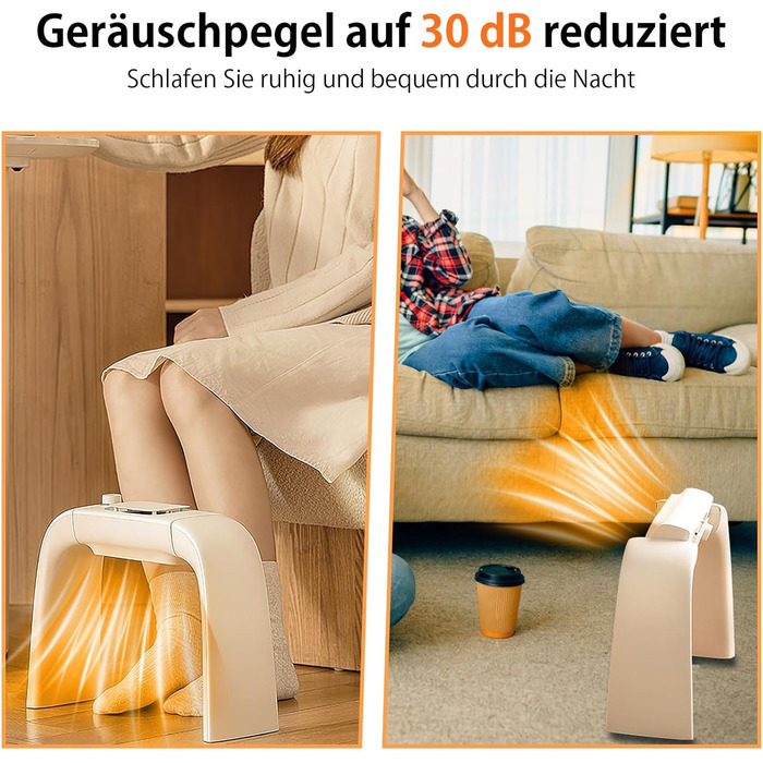 Енергозберігаючий електричний вентилятор-обігрівач, електрична грілка для ніг для офісного столу, грілка для ніг під столом, грілка для ніг потужністю 300 Вт з регульованою температурою термостата, подарунок для жінок та чоловіків, бежевий