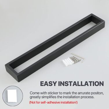 Тримач для рушників SAYAYO Чорний тримач для рушників для ванної кімнати Тримач для рушників для гостей Настінний тримач для рушників з нержавіючої сталі для ванної та кухні 40 см