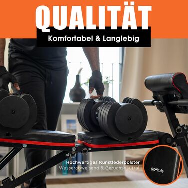 Складана регульована лава для штанги DH FitLife Похила та плоска лава для жиму лежачи, тренажера для спини та черевного пресу Багатофункціональна фітнес-лава для фітнесу та силових тренувань Лава для домашніх тренувань, модель 1, з лавою для згинання рук 