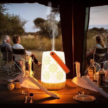 Керамічний аромадифузор SALUBRITO для ефірних олій, бездротовий акумуляторний ароматерапевтичний дифузор з батареєю, портативний дифузор, ароматична лампа з автоматичним вимкненням для відпочинку на природі, кемпінгу, дому, йоги