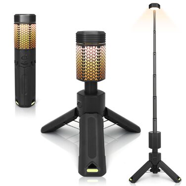 Телескопічний кемпінговий ліхтар, акумуляторний кемпінговий ліхтар ємністю 10500 мАг із сумкою для зберігання, портативний водонепроникний кемпінговий ліхтар із магнітним кріпленням (чорний)