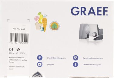 Слайсер для їжі GRAEF G52 Сірий (матовий)