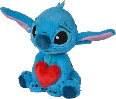 М'яка іграшка Disney Stitch з серцем, 25 см, офіційний ліцензійний продукт, підходить з перших місяців життя (6315876995X12)