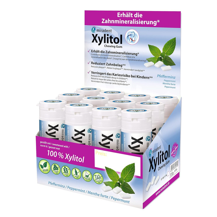 Жувальна гумка miradent Xylitol Dental Care м'ятний– 12 шт.