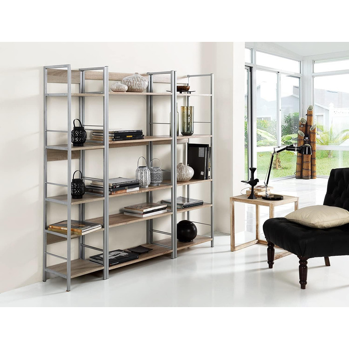 Комплект шафи 2150033002 - Металева полиця Kala 52 см, Кава - Чорний/Дерев&39яний, 52 x 30 x 150 см