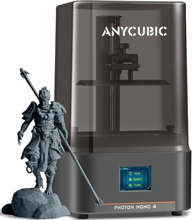 Принтер ANYCUBIC Photon Mono 4 10K Resin, із 7-дюймовим монохромним РК-екраном, швидкість друку 70 мм/год (High Speed Resin), матр