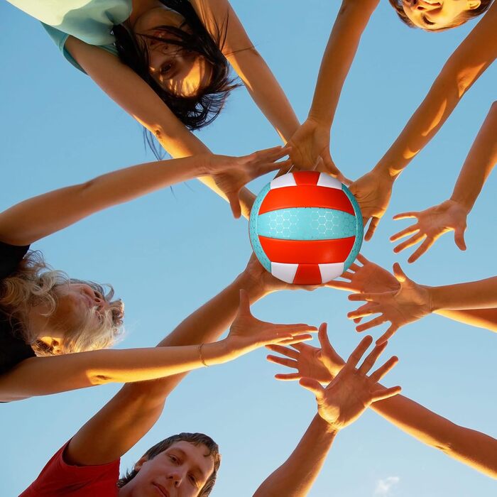 Волейбольний м'яч Lemondo, Розмір 5, М'який поліуретан (PU), Водонепроникний та нековзний, Для приміщень та вулиці (з насосом)