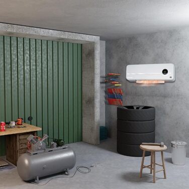 Компактний керамічний настінний вентилятор-обігрівач з коливальною системою та інтелектуальним регулюванням температури Ідеальне рішення для ефективного та рівномірного розподілу тепла в холодні дні, 2000