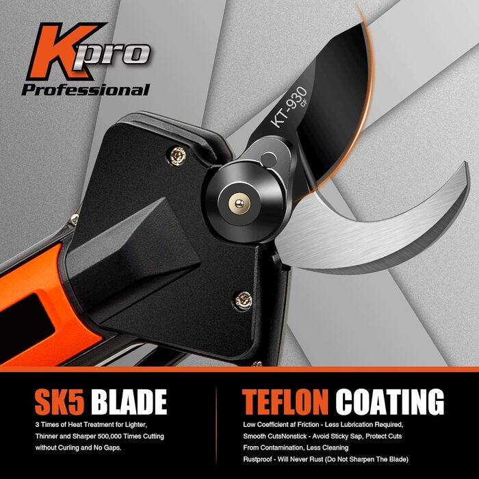 Професійні електричні садові ножиці Kebtek, акумуляторні ножиці 16,8 В для обрізки садових рослин з 2 акумуляторами ємністю 2500 мАг, діаметр різання 30 мм