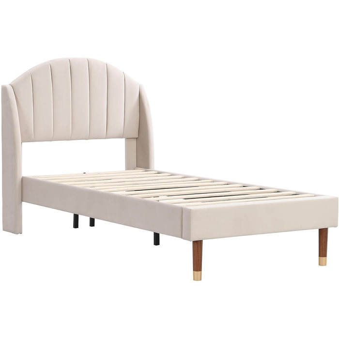 Односпальне ліжко HYUB з м&39якою поверхнею 90x200 см з рейковою основою та каркасом, ліжко з місцем для зберігання речей, дитяче ліжко з узголів&39ям, дерев&39яна рейкова опора, оксамитове континентальне ліжко, місце для зберігання речей під ліжком, без 