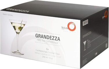 Келихи для коктейлів Stlzle Lausitz Grandezza 240 мл / набір з 6 келихів для мартіні / аперитивів / космополітичні келихи / келихи