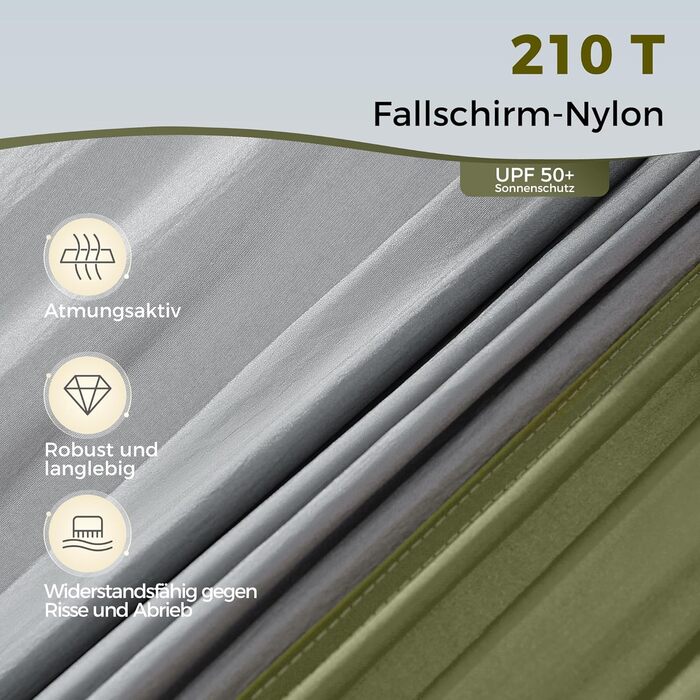 Гамак для кемпінгу HIGH POINT SPORTS, гамак для вулиці зі знімним сонцезахисним тентом, вантажопідйомність 250 фунтів, міцний портативний гамак з дорожньою сумкою для саду, приміщень, балкону, патіо, кемпінгу, зелений