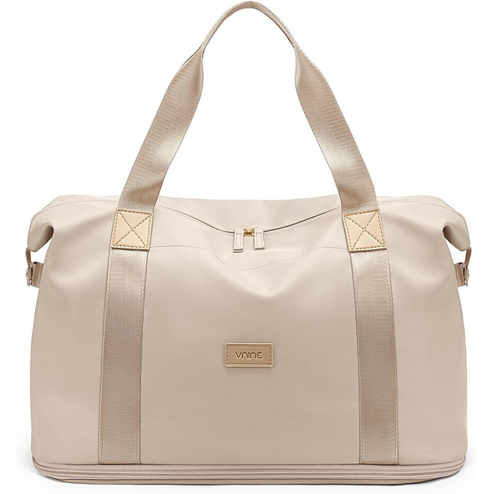 Жіноча дорожня сумка VNINE, ручна поклажа, спортивна сумка, сумка для вихідних, розширювана сумка для плавання, водонепроникна дорожня сумка, лікарняна сумка, сумка для пологів, бежевий колір