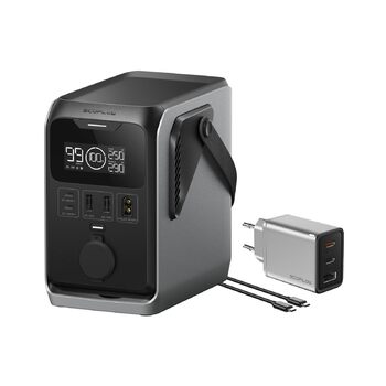 Портативна електростанція ECOFLOW TRAIL 300 постійного струму, надлегкий акумулятор LFP 288 Втгод, сонячний генератор 300 Вт, швидка зарядка, 5 виходів, захист від падінь, сонячний/автомобільний вхід, 0 дБ для кемпінгу, подорожей, надзвичайних ситуацій