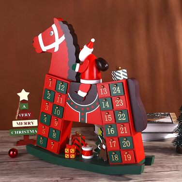 Дерев'яний календар Санта-Клауса на 24 дні Uqezagpa