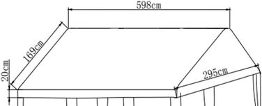 Замінна дахова частина для великого намету 3x6 м, дах для павільйону, тентовий дах