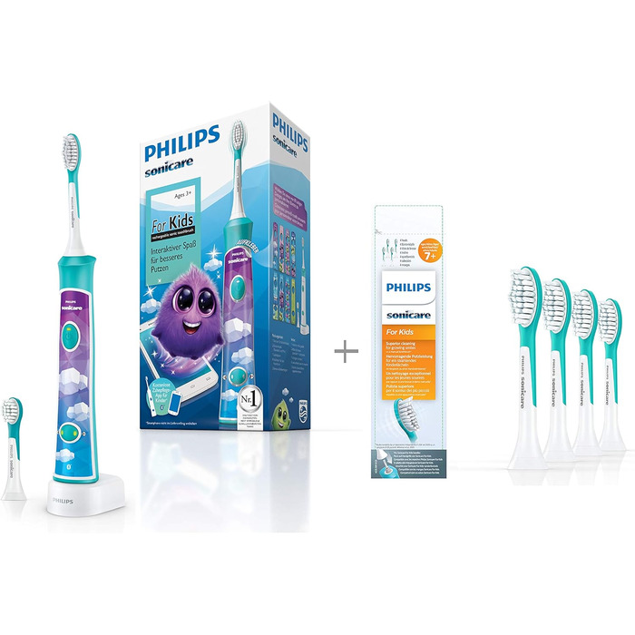 Електрична зубна щітка Philips Sonicare For Kids HX6322/04, зі звуковою технологією, для дітей, в т.ч. щітки від 7 років