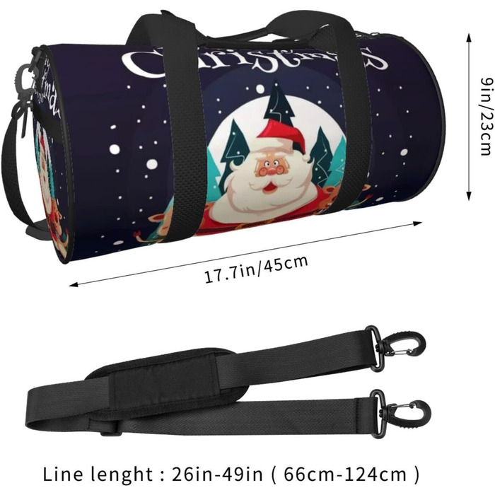 Яскрава спортивна сумка з новорічним дизайном, дорожня сумка для чоловіків та жінок, великий спортивний мішок