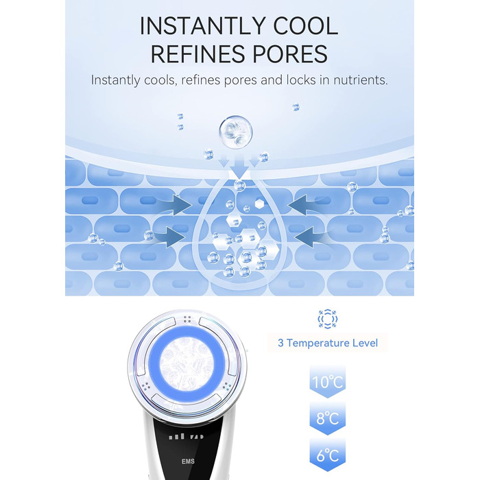 Масажер для обличчя, ANLAN 5в1 масажер для обличчя проти зморшок світлодіодний масажер світлотерапії масажер для обличчя тепло прохолодна вібрація EMS пристрій для обличчя підтяжка обличчя проти зморшок антивіковий пристрій для очищення обличчя синій