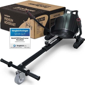 Оригінальне сидіння для ховерборда – сумісне з 98% усіх ховербордів 6,5–10 дюймів, якісний німецький бренд, ховеркарт чорного кольору для дітей