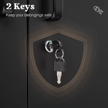 Шафа для документів, що замикається, з 2 дверима, металева шафа, сталева шафа, багатоцільова шафа, металева офісна шафа, регульовані полиці, шафа для зберігання речей для офісу, дому, гаража, 170x78x39 см, чорна