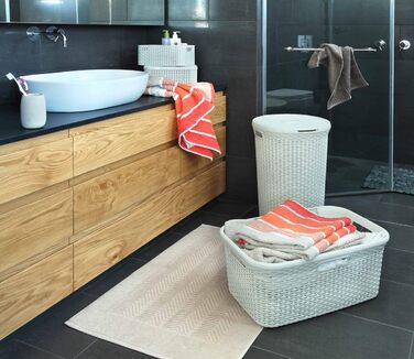 Кошик для білизни CURVER STYLE з 70 переробленого матеріалу, під ротанг, 45 л, кремовий