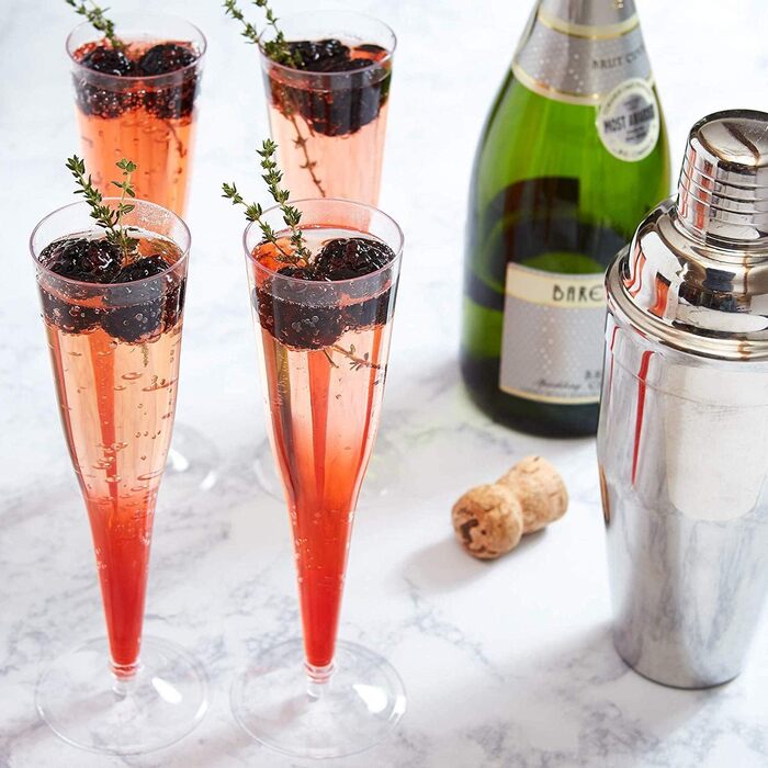 Пластикові келихи для шампанського Alihoo, 20 шт. прозорих пластикових келихів для шампанського, десертні чашки, келихи для шампан