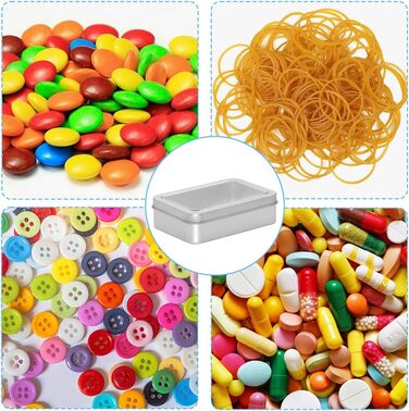 Набір з 4 металевих баночок з кришками, 12.593.5 см. Маленькі металеві коробочки з прозорою кришкою, без петель, для монет, солодощів, ключів, сережок.