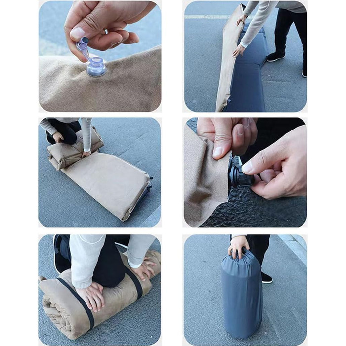 Автомобільний надувний матрац для Audi A1 A3 A4 A5 A6 A7 A8 A4L A6L Q2 Q3 Q5 Q7, портативний потовщений надувний матрац для багажника заднього сидіння, аксесуар для подорожей та кемпінгу, C-коричневий