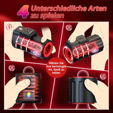 Електричний мастурбатор-секс-іграшка для чоловіків - мастурбація, секс-іграшка для чоловіків, соло, пари, екстремальний секс з 10 вібраційними та обертовими функціями, кишенькові мастурбатори для пеніса, мінетні секс-іграшки