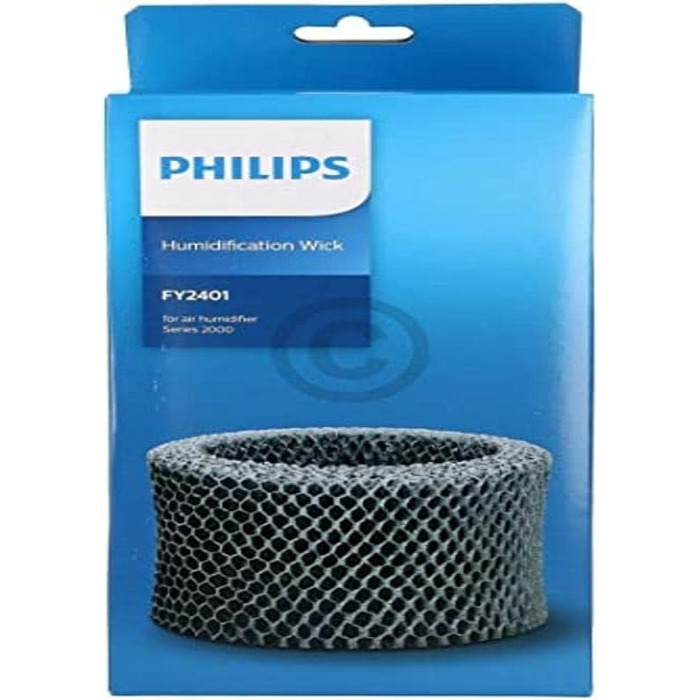 Зволожувач повітря Philips Series 2000 освіжувач повітря для приміщень площею до 32 м, технологія NanoCloud, 2-літровий бак (HU2716/10) і оригінальний замінний фільтр Philips FY2401/30 для зволожувача сірий