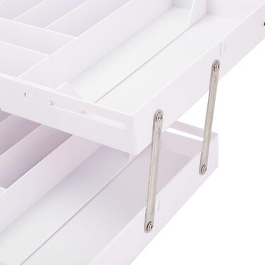 Органайзер для шухляд, складний, стильний, компактний, розширюваний органайзер для столу на кухні та туалетному столику, виготовлений з високоякісного пластику (білого кольору)