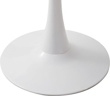 Круглий обідній стіл, сучасний обідній стіл у стилі кежуал, підходить для 2-4 осіб, ідеально підходить для вітальні, їдальні, кухні, кафе - Білий - 80 см 80*80*75 см Білий